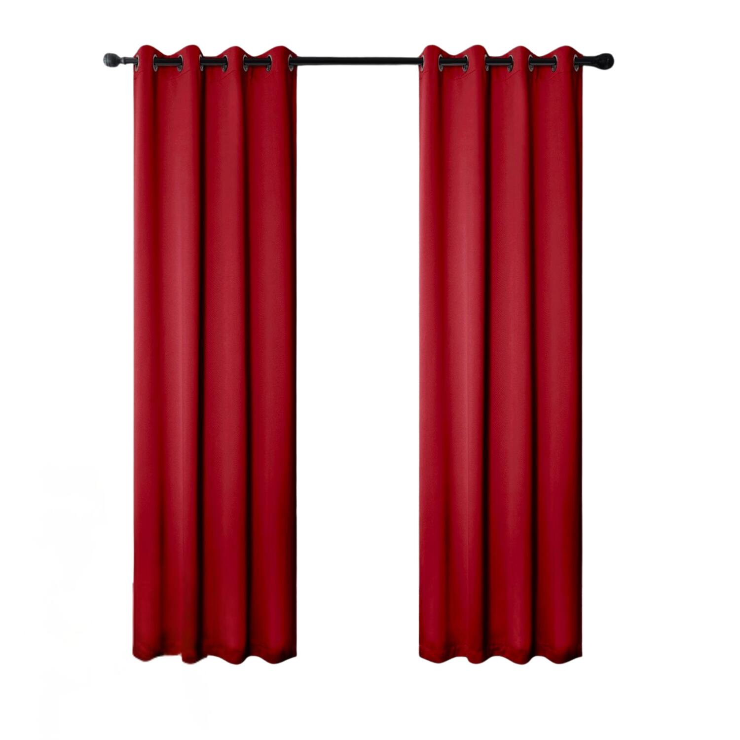 RT Designers Collection - 100% Polyester 250 GSM Riley 100% Blackout Grommet Panel 54" x 84" - Red