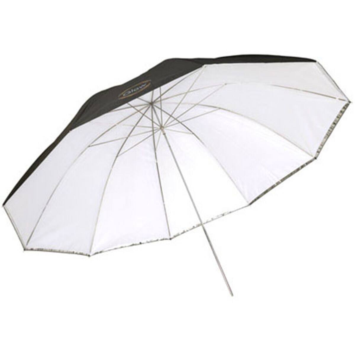 Alt View 1. Glow - Glow 72" White Parabolic Umbrella with Removable Silver/Black Layer.
