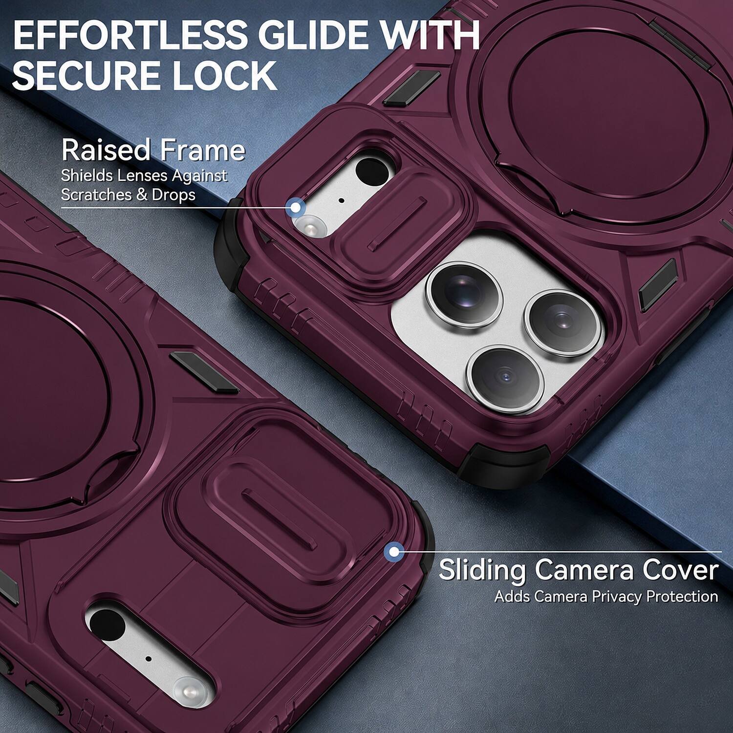 UUCOVER Magnetic Case for iPhone 17 Pro,Shockproof TPU+PC Slide Lens ...