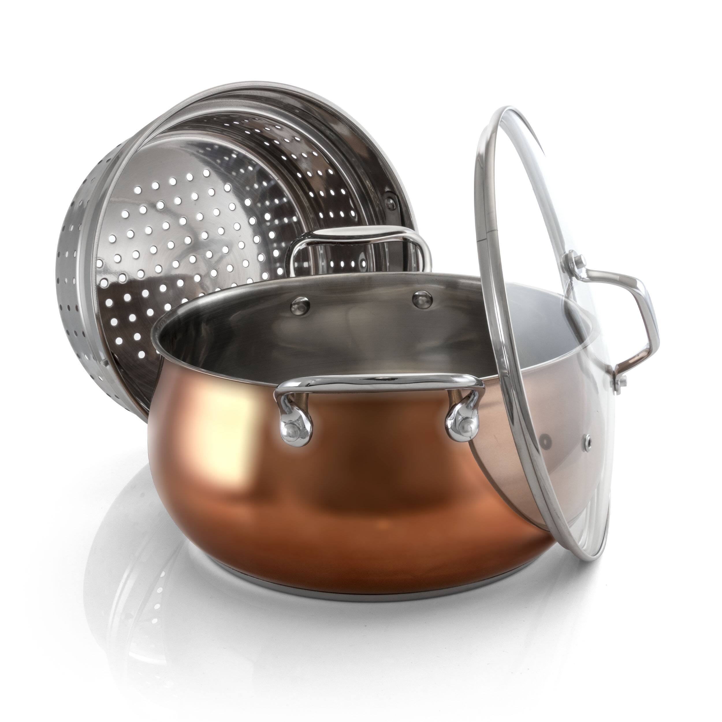 Alt View 4. Oster - Oster Carabello 9 Piece Stainless Steel Cookware Combo Set in Copper - Copper.