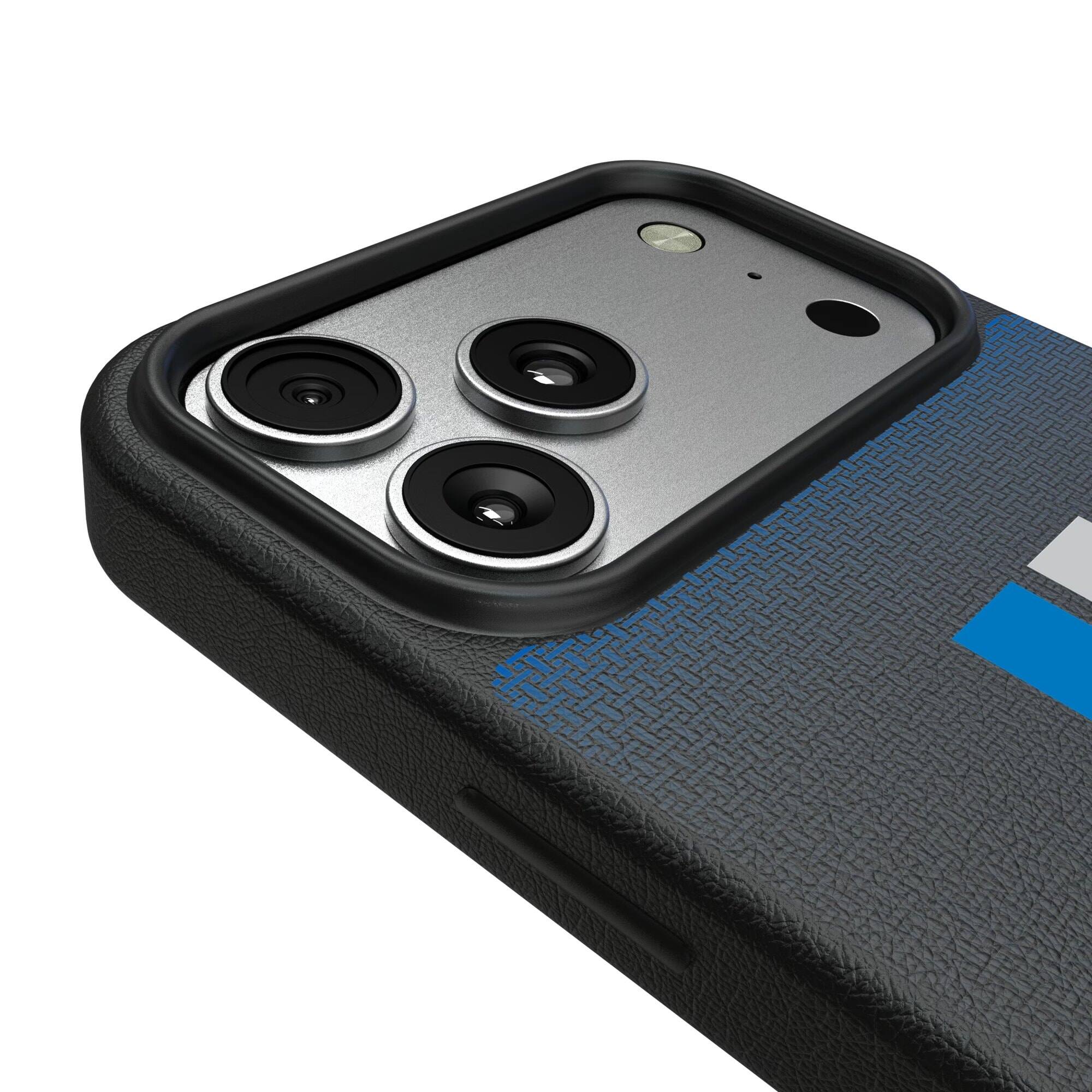 Alt View 2. Keyscaper - Detroit Lions Linen Logo iPhone Magnetic Bump Case - 15 - Black.