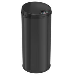 iTouchless - 13-Gal. Round Deodorizer Sensor Trash Can - Matte Black