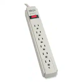 Tripp Lite - TLP604 Protect It! 4 ft. Cord 6 AC Outlets 790 J Surge Protector - Light Gray