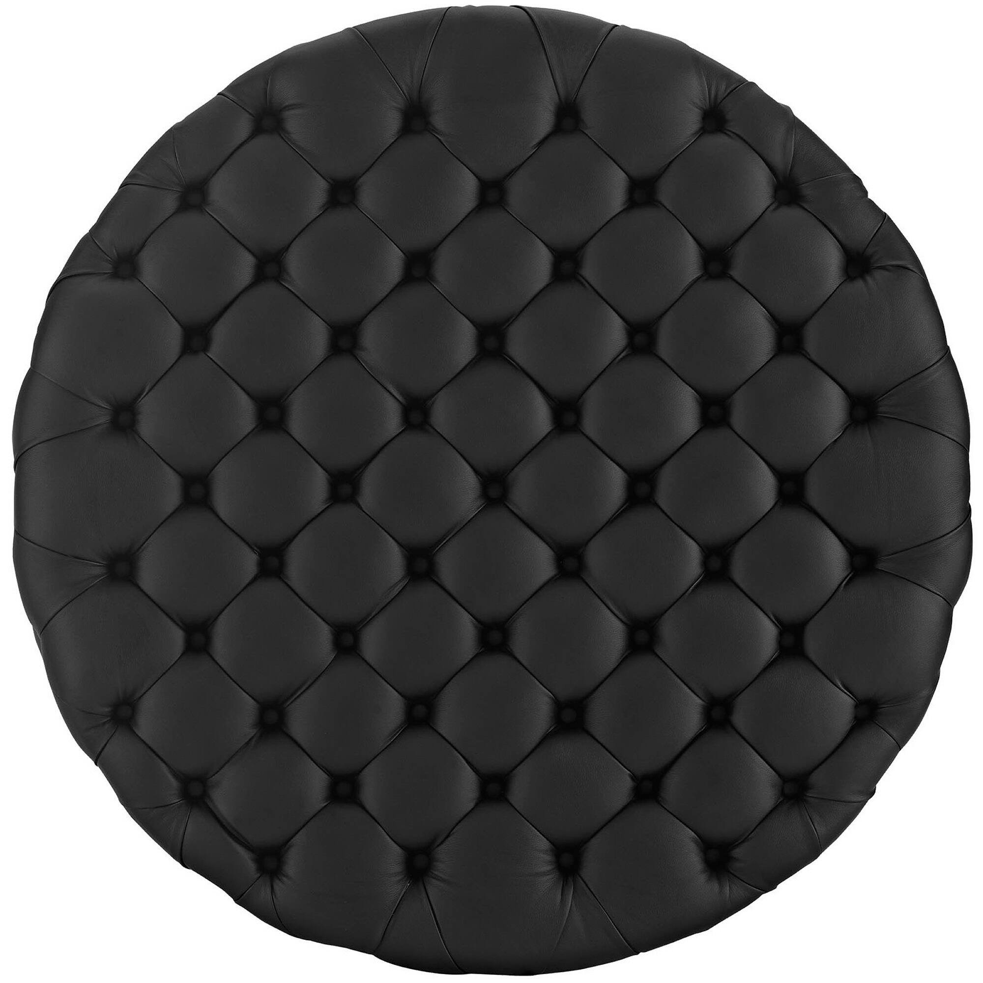 Alt View 1. Modway - Amour Upholstered Vinyl Ottoman by Modway - EEI-2224-BLK.
