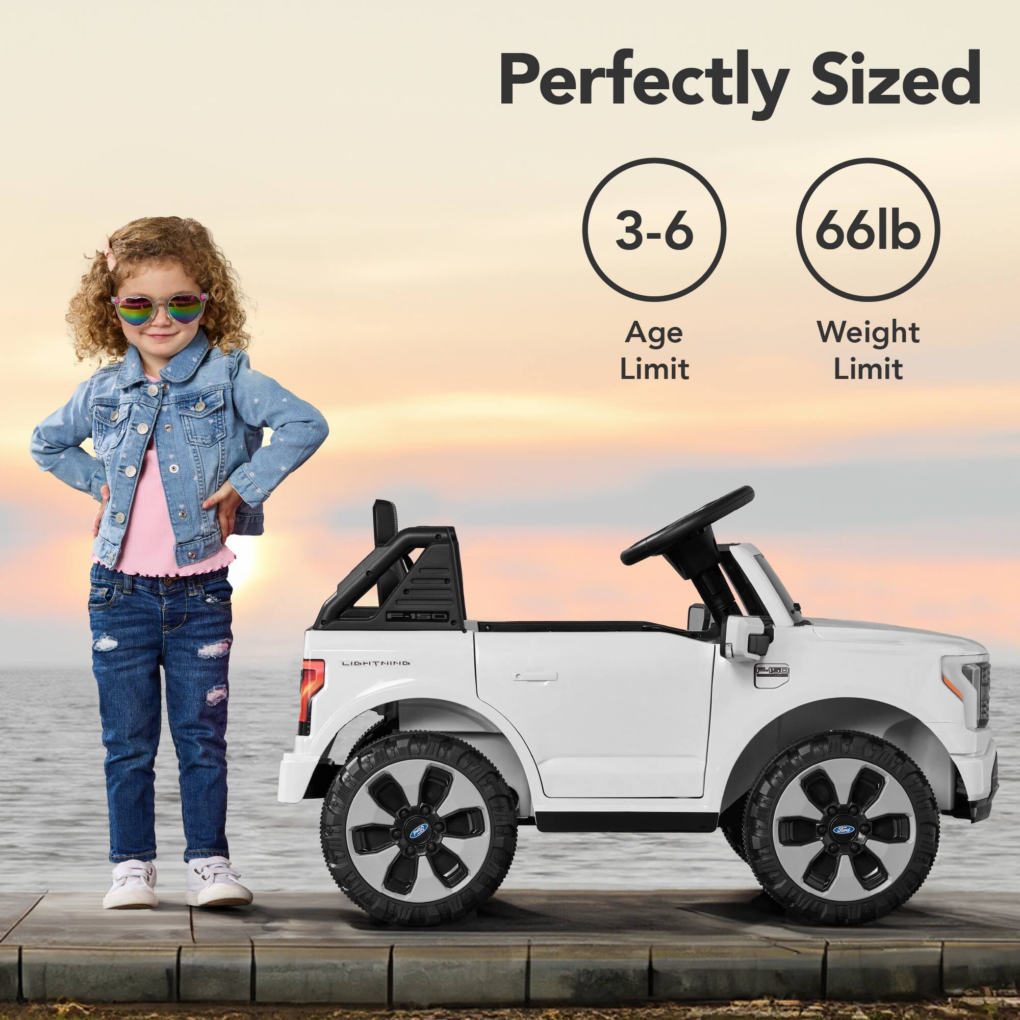 Perfectly Sized  
3-6 Age Limit  
66lb Weight Limit