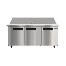 Koolmore - 70 in. Commercial 3-Door Refrigerated Mega Salad and Sandwich Prep Table, 30 Pan Capacity and 22 Cu. Ft. of Storage - Stainless Steel