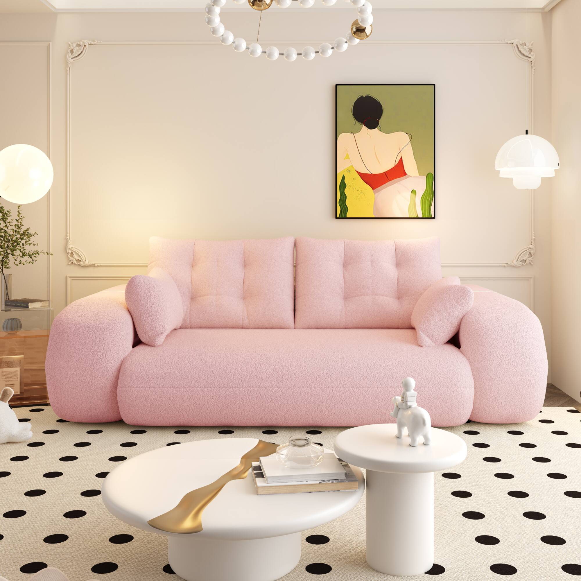 Angle. GOODSILO - Multi-Functional Floor Sofa Bed | Versatile Seating & Sleeper with Removable Pillows for Modern Spaces - Pink.