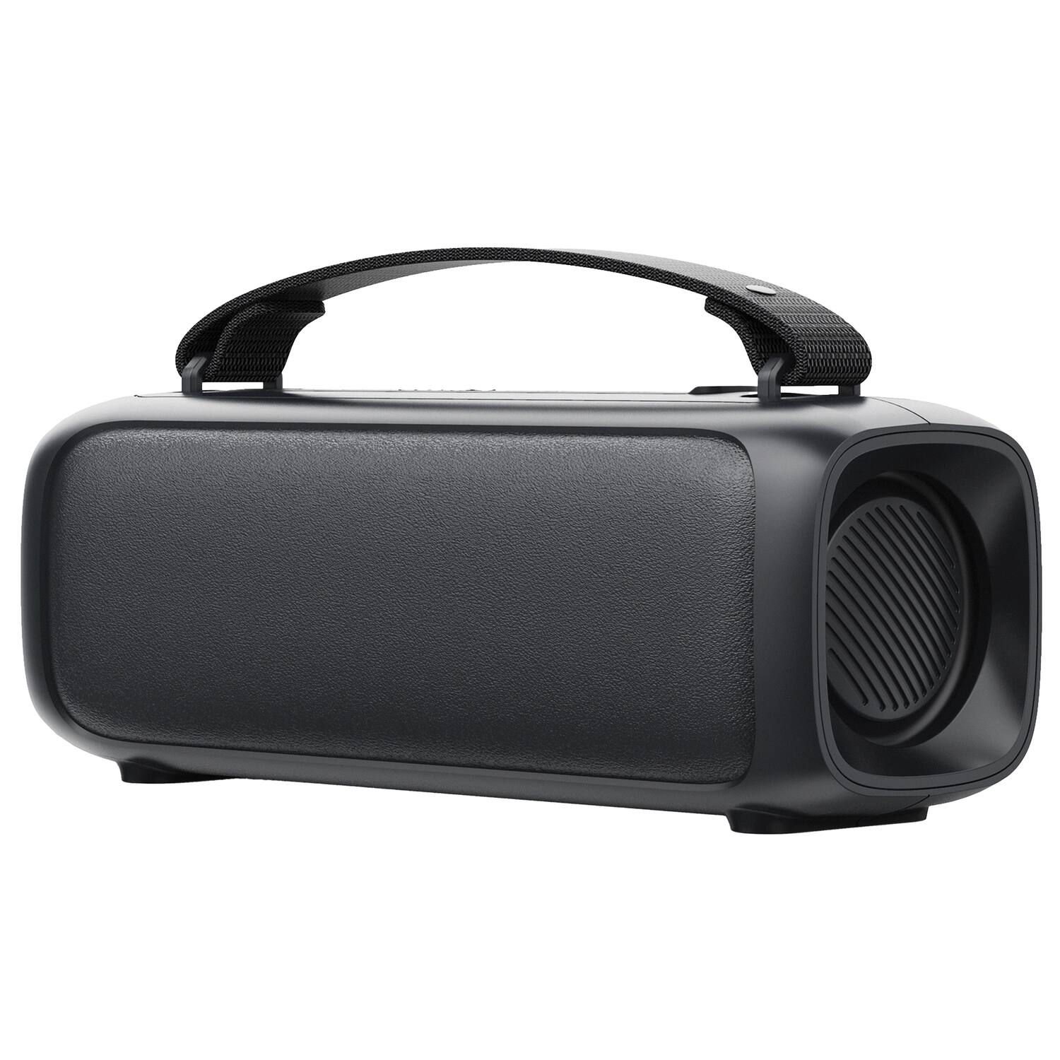 Left. iQ Sound - Iq Sound Portable Bluetooth 2.0-channel Speaker With Rgb Light Panel And Speakerphone, True Wireless - Black.