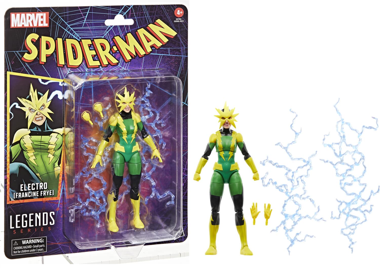 Hasbro - Collectibles - Spider-Man Retro Comics - Marvel Legends - Electro (Francine Frye) Action Figure - COLLECTABLES - Multicolor