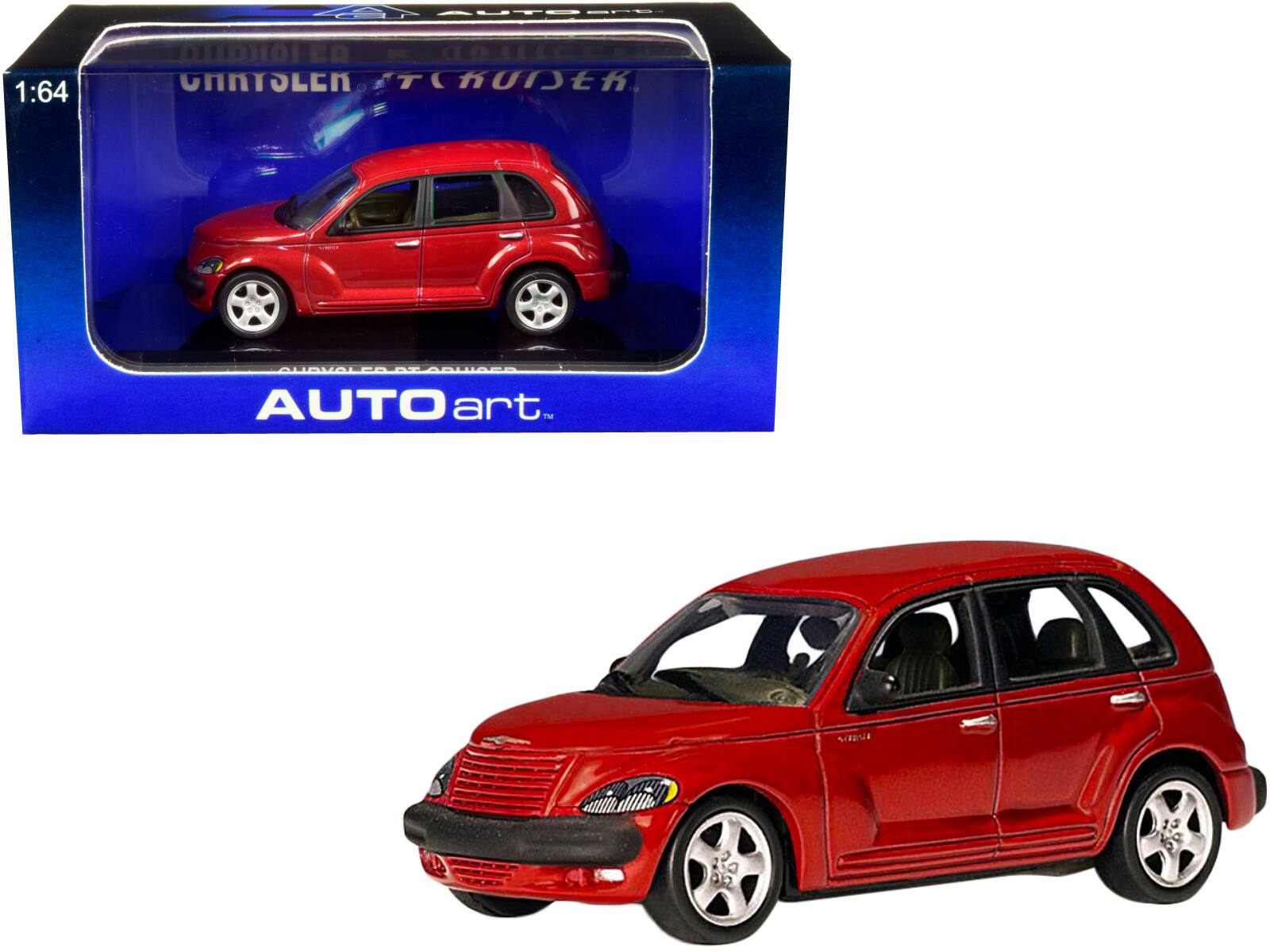 2001 Chrysler PT Cruiser Dark Red Metallic 1/64 Model Car by Autoart