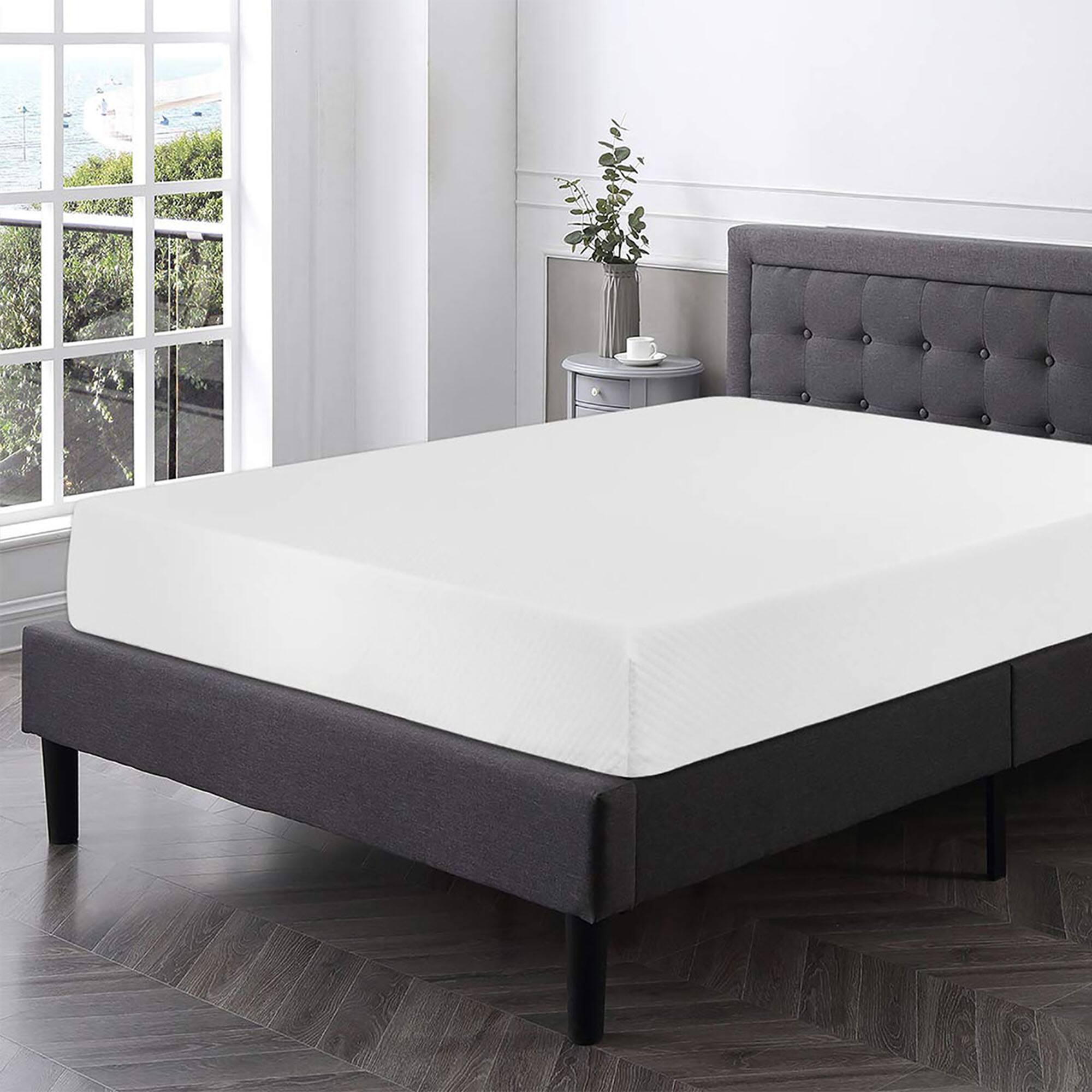 Angle. Vaczon - 12" Full Mattress with Gel Memory Foam 9.5" Support Base Pressure Relieving Comfort, Easy Setup - White.