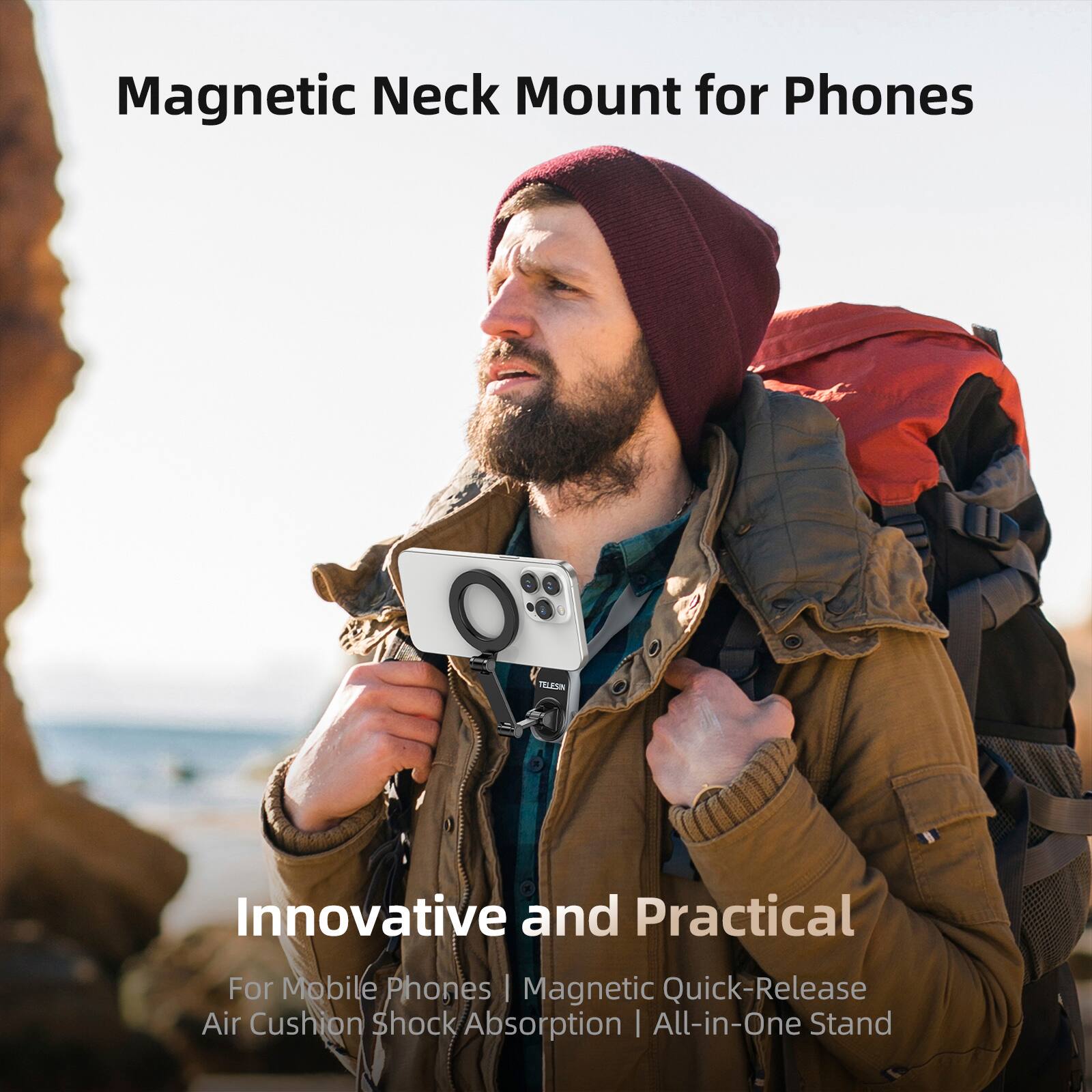 Magnetic Neck Mount for Phones

Innovative and Practical

For Mobile Phones | Magnetic Quick-Release Air Cushion Shock Absorption | All-in-One Stand