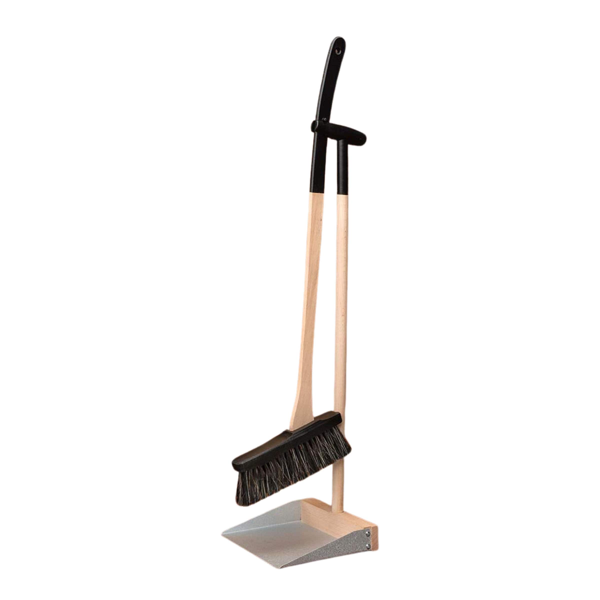 Kings County Tools - Standing Broom and Dustpan Combo Set with 28-Inch Beechwood Handles