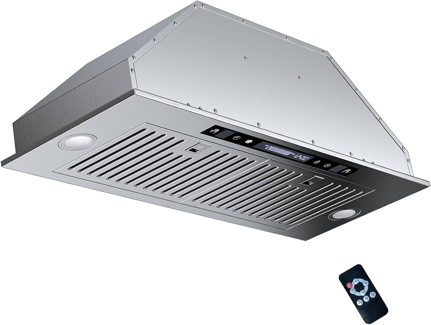 Front. Circus Cirle - Built-in Range Hood 36inch with 900CFM - Silver.