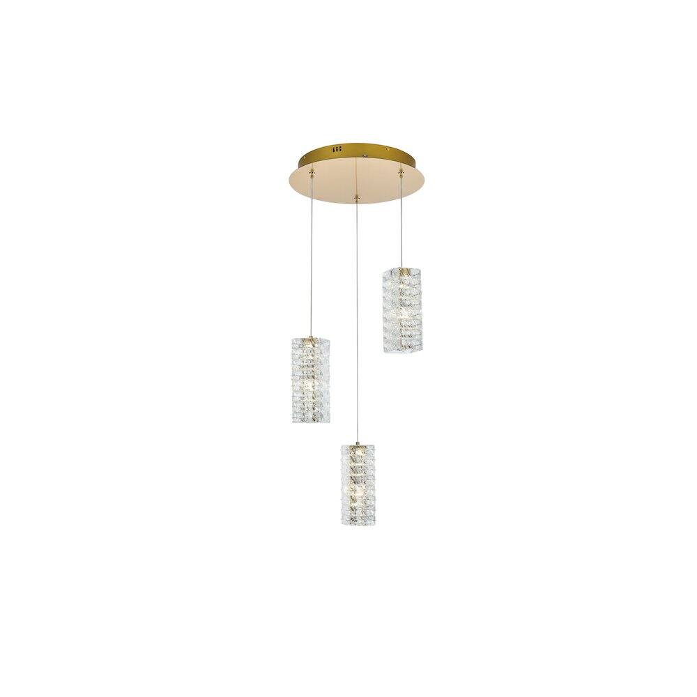 Alt View 2. Elegant Lighting - Aston 16 inch LED Pendant in Satin Gold - Satin Gold.