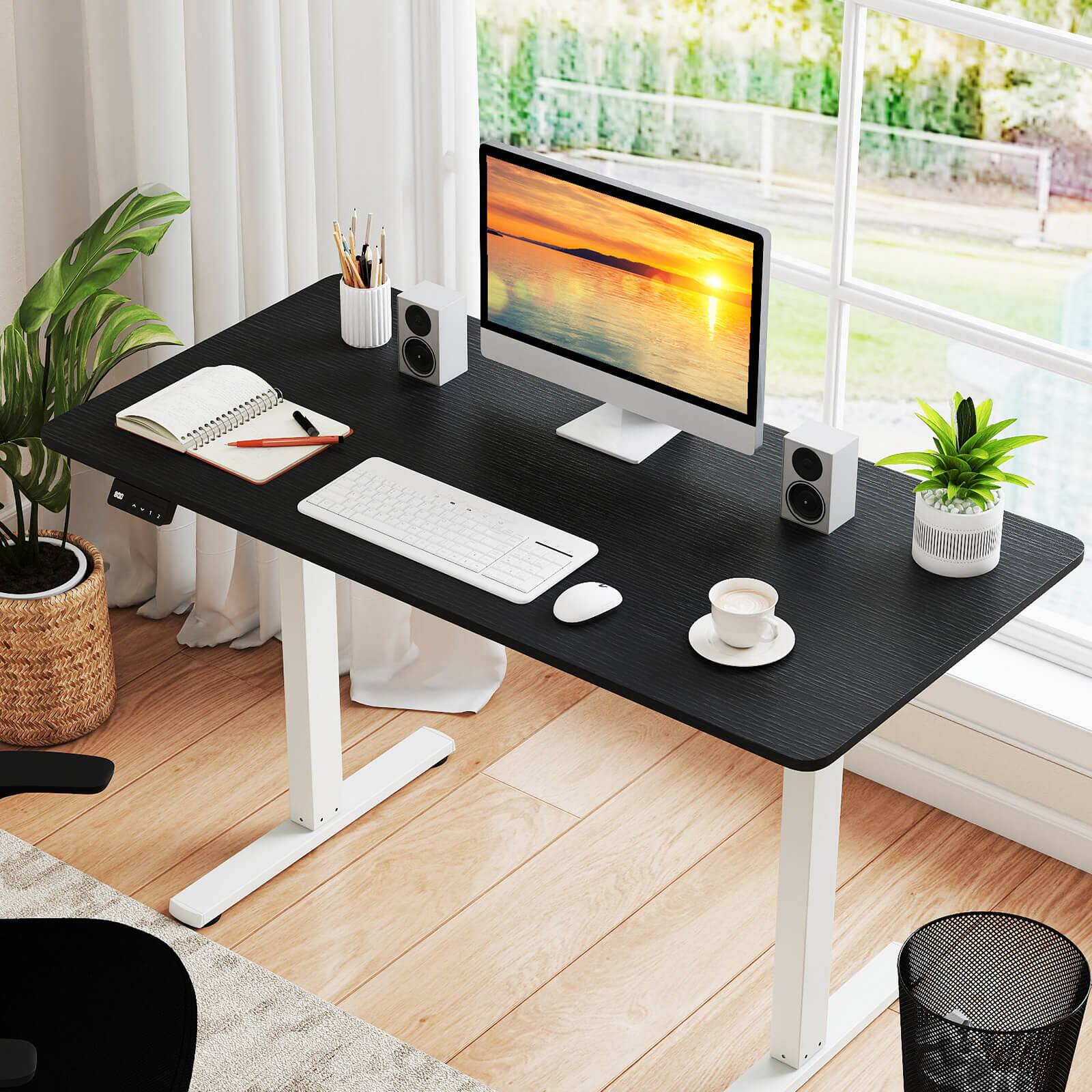 Alt View 1. Costway - Costway 48" x 24" Whole Piece Table Top with Safe Rounded Corners for Home Office Desk DIY - Black.