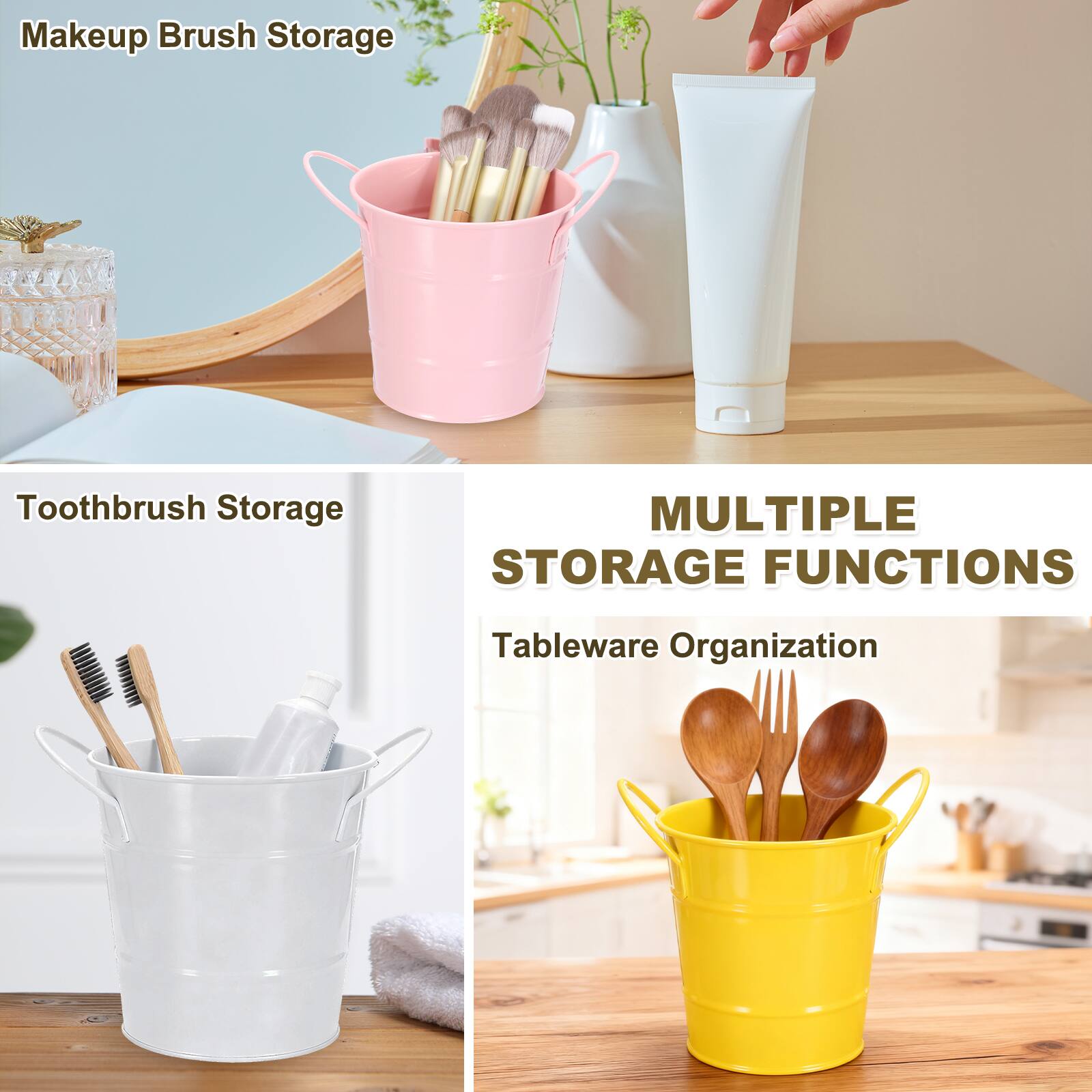 Makeup Brush Storage  
Toothbrush Storage  
MULTIPLE STORAGE FUNCTIONS  
Tableware Organization