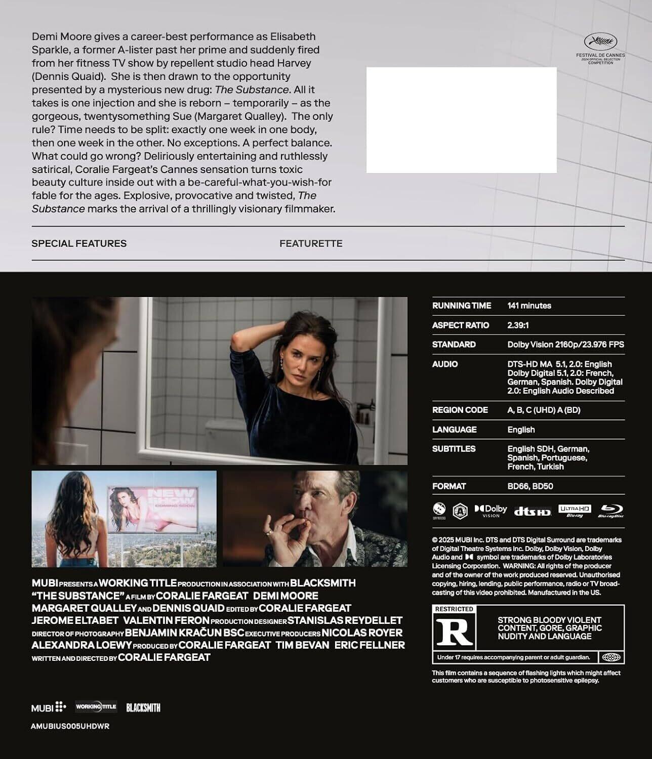 Alt View 1. The Substance   - 4K Blu-Ray.