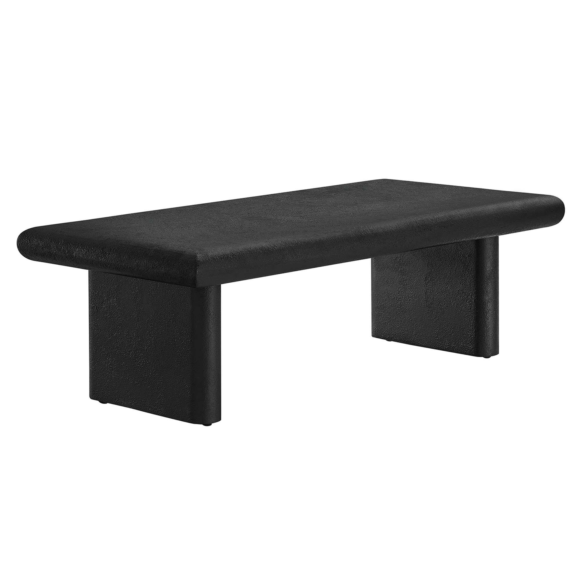 Angle. Modway - Relic Concrete Textured Coffee Table by Modway - Black.