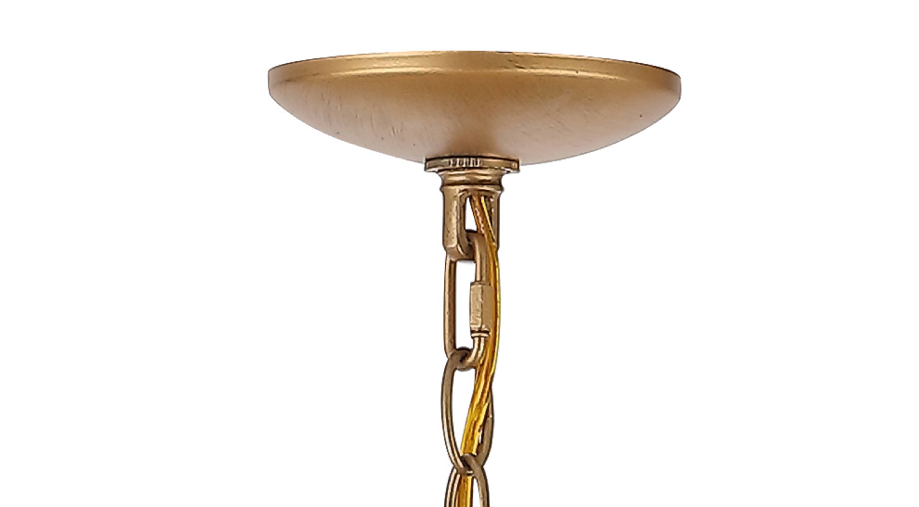 Alt View 5. Jonathan Y - Gatsby 23" 4-Light Adjustable Iron Rustic Glam LED Pendant, Gold - Gold.