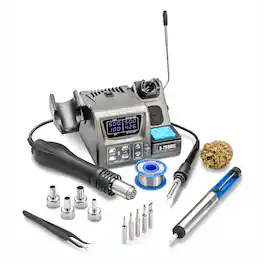 X-Tronic - 7040-PRO-X 775 W Compact Hot Air Rework Soldering Iron Station | °C/°F, 0-30 Min Sleep, Calibration & More - Silver