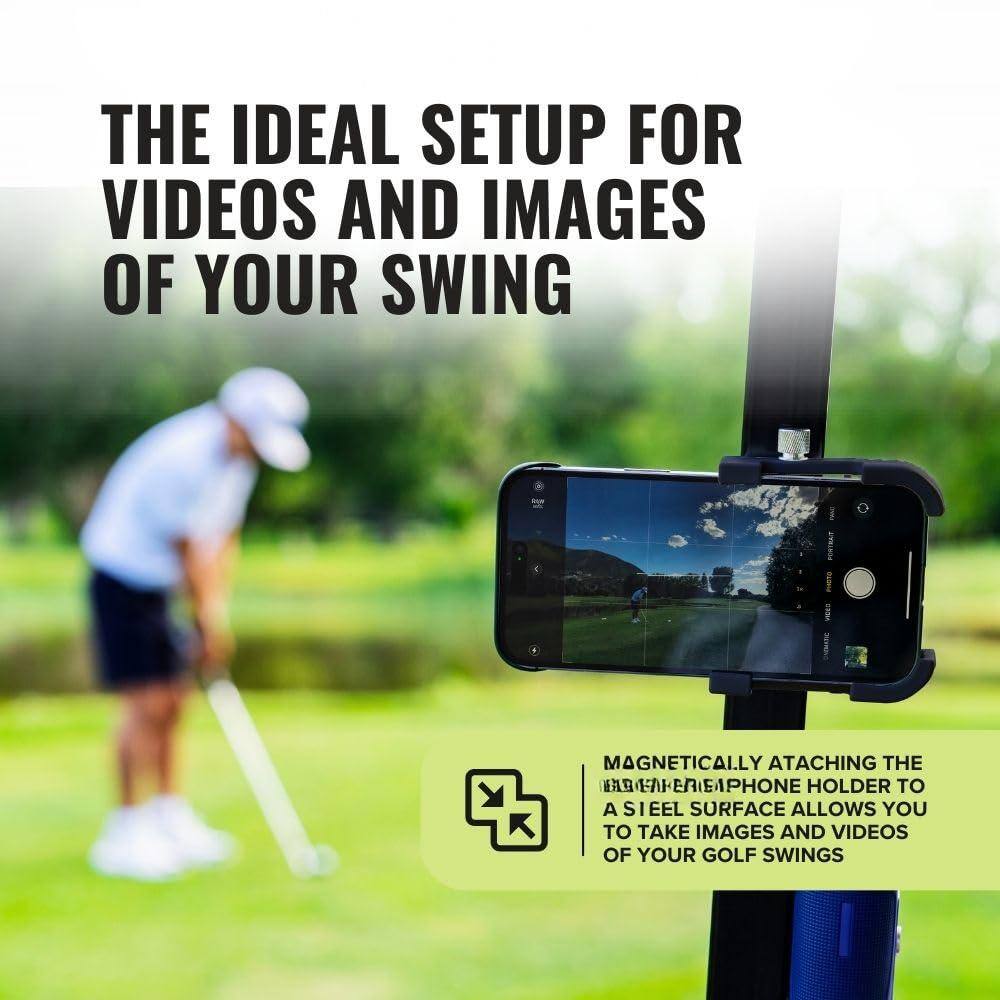 THE IDEAL SETUP FOR VIDEOS AND IMAGES OF YOUR SWING

MAGNETICALLY ATTACHING THE LEAFERIEPHONE HOLDER TO A STEEL SURFACE ALLOWS YOU TO TAKE IMAGES AND VIDEOS OF YOUR GOLF SWINGS