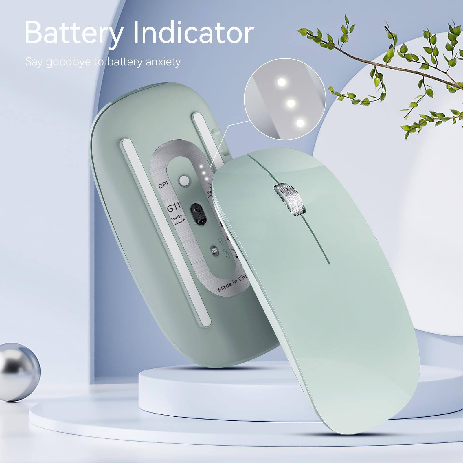 Battery Indicator  
Say goodbye to battery anxiety  

DPI G11 Wireless Mouse  
Made in China