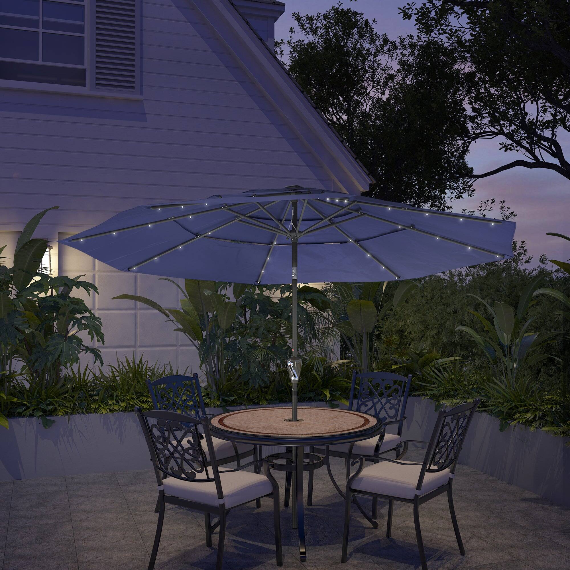 Alt View 3. Boyel Living - Aluminum Patio Market Umbrella Double or Triple Vent with Tilt - Navy.