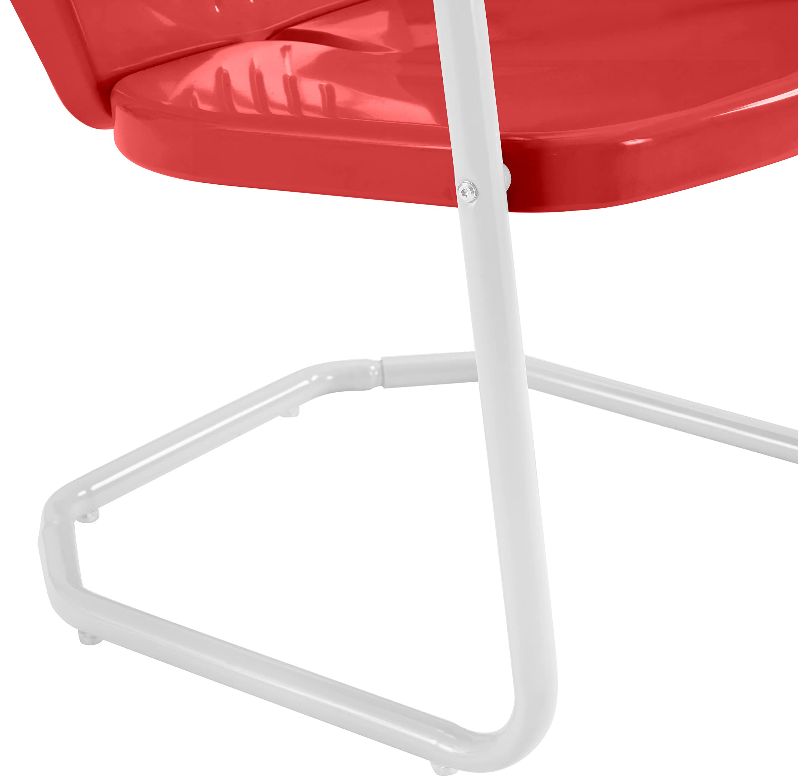 Alt View 4. Crosley Furniture - Griffith 3Pc Retro Outdoor Bistro Set - Bistro Table & 2 Chairs - Bright Red Gloss.