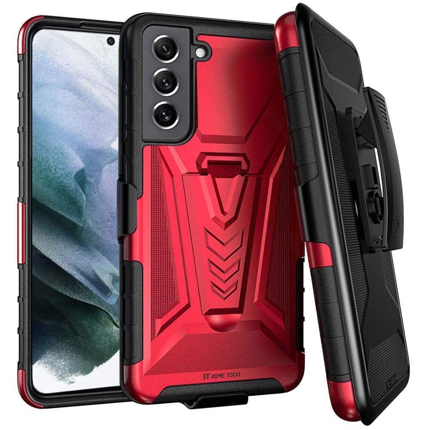 RomeTech - Rome Tech Dual Layer Holster Case for Galaxy S22 - Red