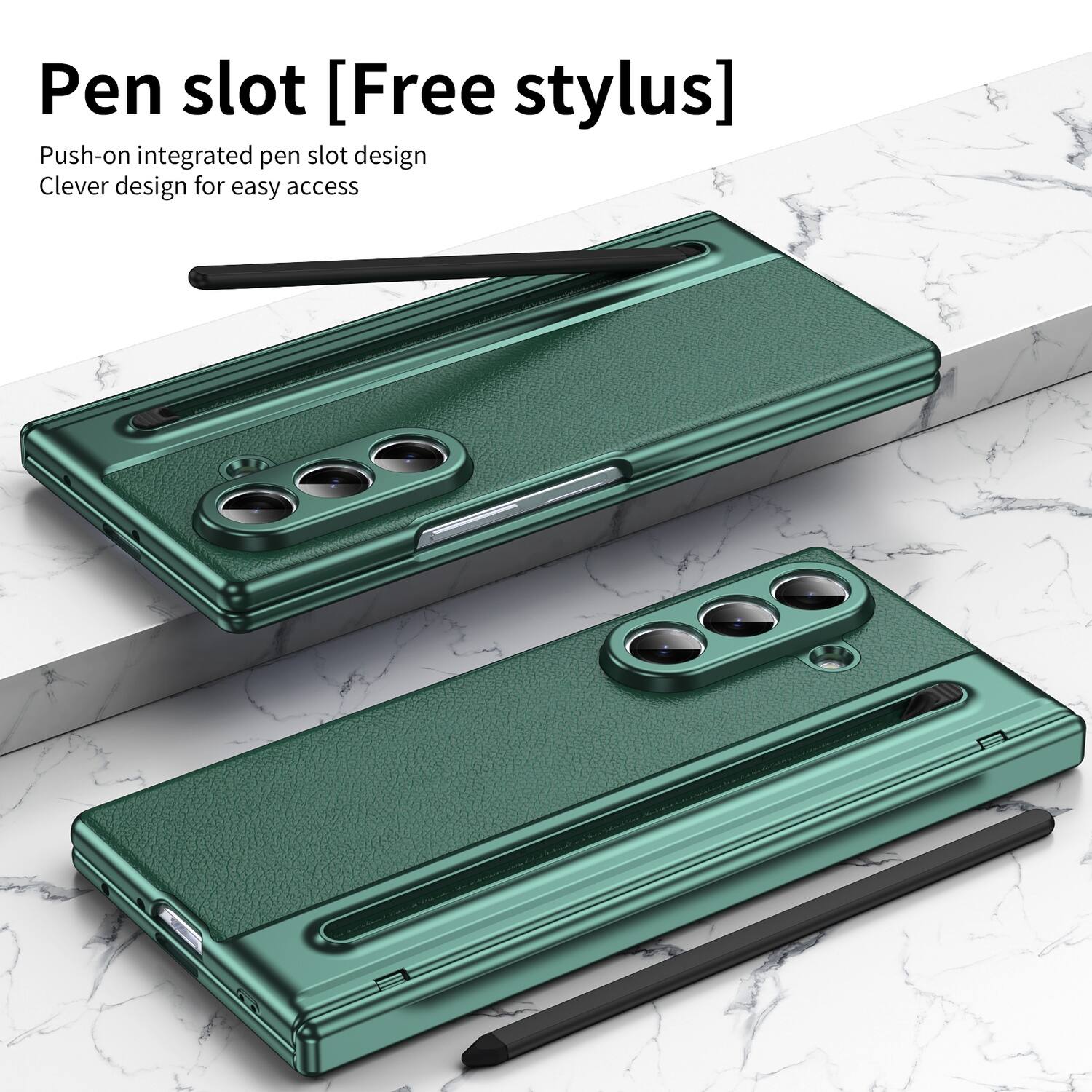 Pen slot [Free stylus]  
Push-on integrated pen slot design  
Clever design for easy access
