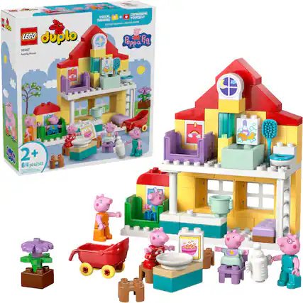 LEGO duplo 10467 Family House
Expressing Yourself
Thinking
Play Out Routines, Care for Others
Peppa Pig
2+
84 pcs/pzs