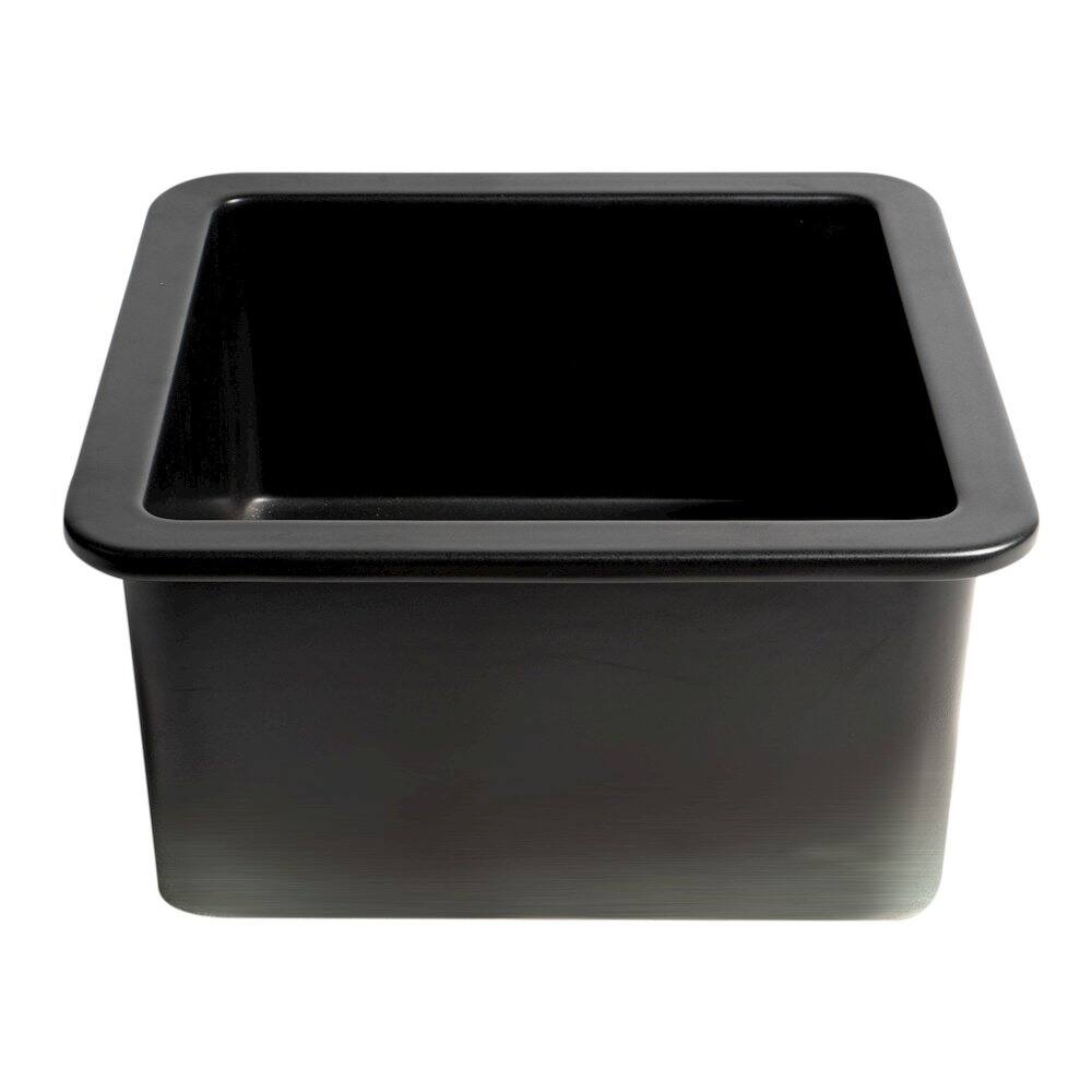 Alt View 5. Alfi - ALFI brand Black Matte Square 18 x 18 Undermount / Drop In Fireclay Prep Sink - Black.