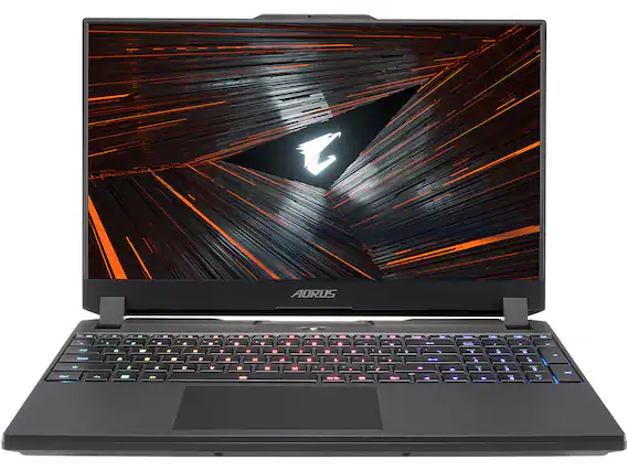 Front. GIGABYTE - AORUS 15 AORUS 15 XE4-73USB14SH Laptop 15.6 QHD Display (i7-12700H, 16GB, 1TB SSD, Win 11 Home) - Black.