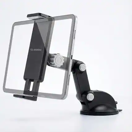 Front. Esoulk - Heavy-Duty Tablet & iPad Mount Adjustable Suction Cup Stand – Compatible with iPad, Samsung Galaxy Tab Universal Holder - Black.