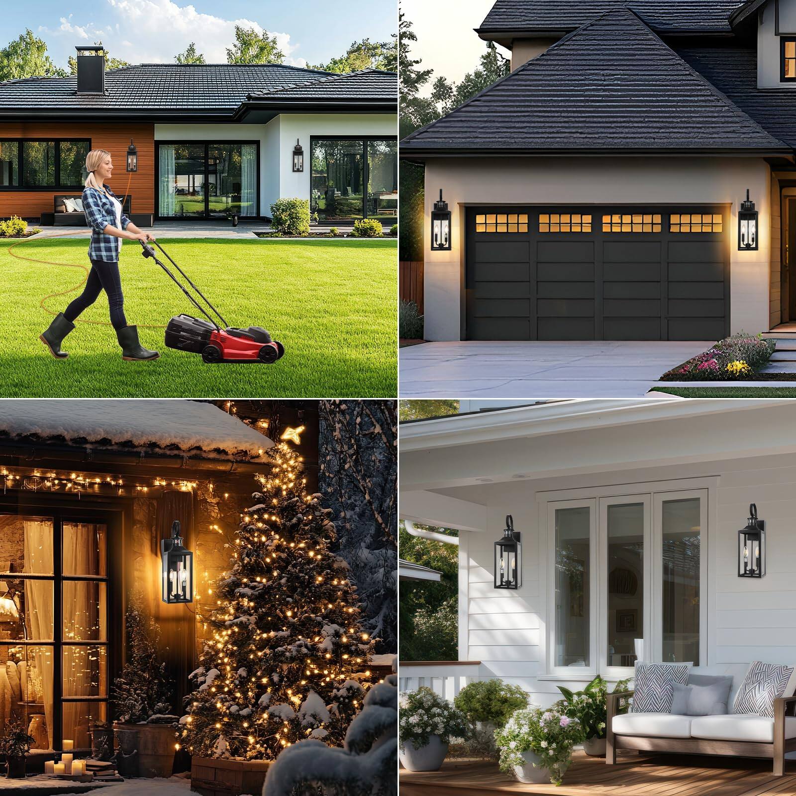 Alt View 5. VEGA AUTOMOTIVE - 20 Motion Sensor Outdoor Lights With Gfci Outlet Dusk To Dawn Exterior Lighting Fixtures Porch Built in - Black 20 Inch Motion Sensor.