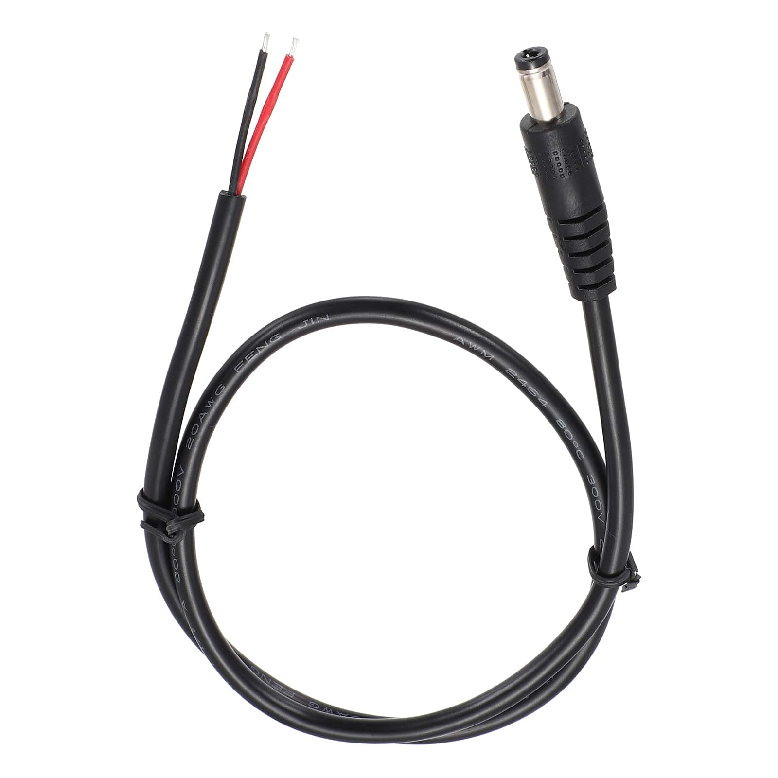 Unique Bargains - DC Power Pigtails Cable, 5.5x2.5mm Male to Bare Wire, for PC, Laptop, Toys, Cellphone, Electronic Devices - Black