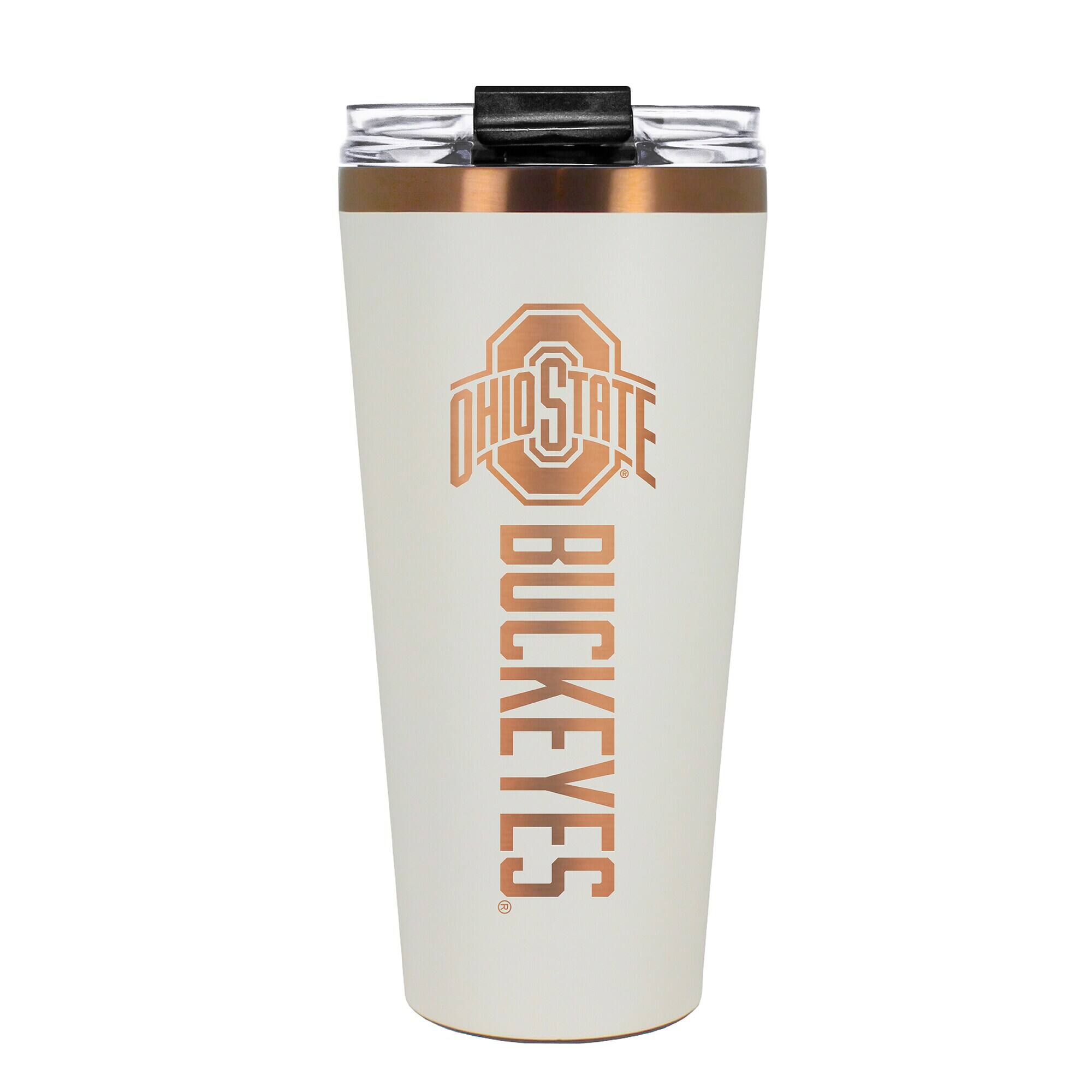 Front. Great American Products - Ohio State Buckeyes 30oz. Big Slim Tumbler - Cream.