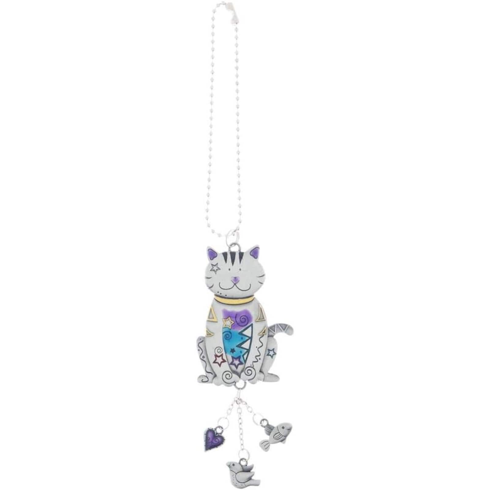 Ganz - Colored Cat Zinc Metal Car Charm with Chain - Silver price history on PriceWatchPro