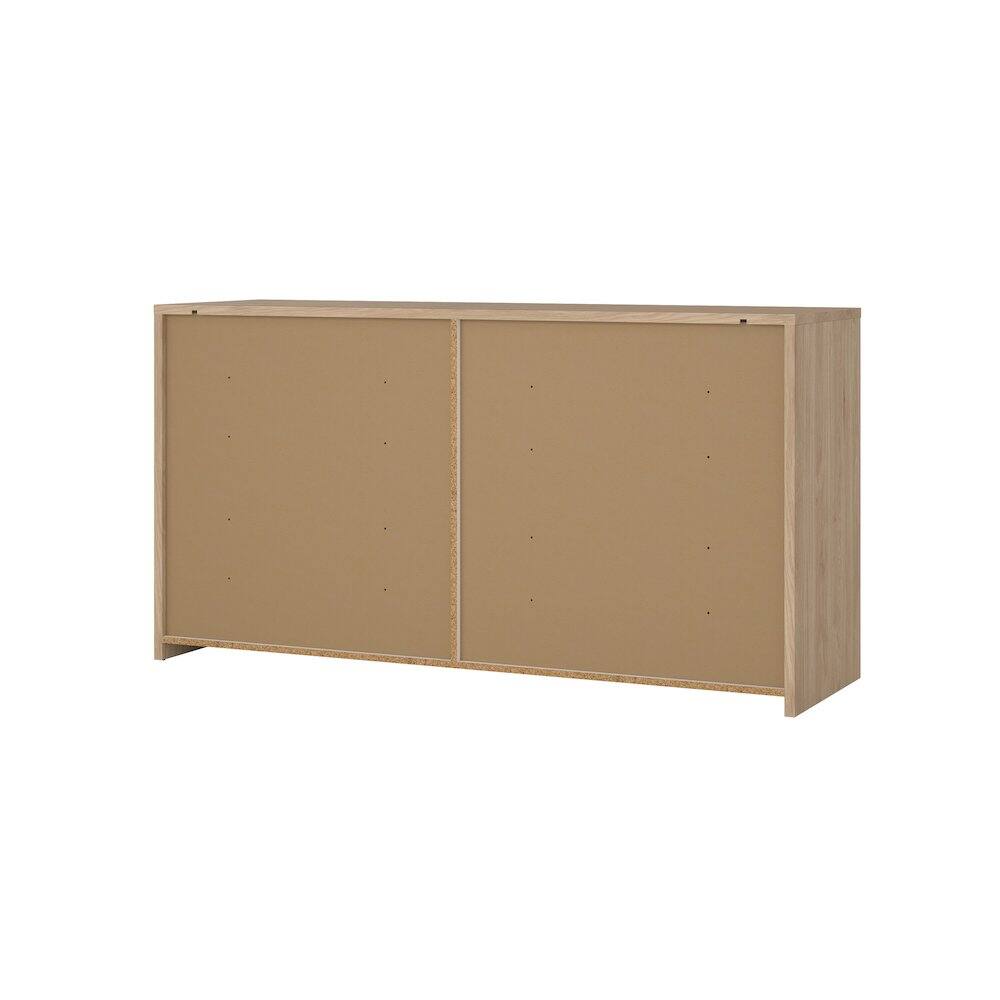 Alt View 2. Tvilum - Next 6 Drawer Double Dresser, Jackson Hickory/White High Gloss - Brown.