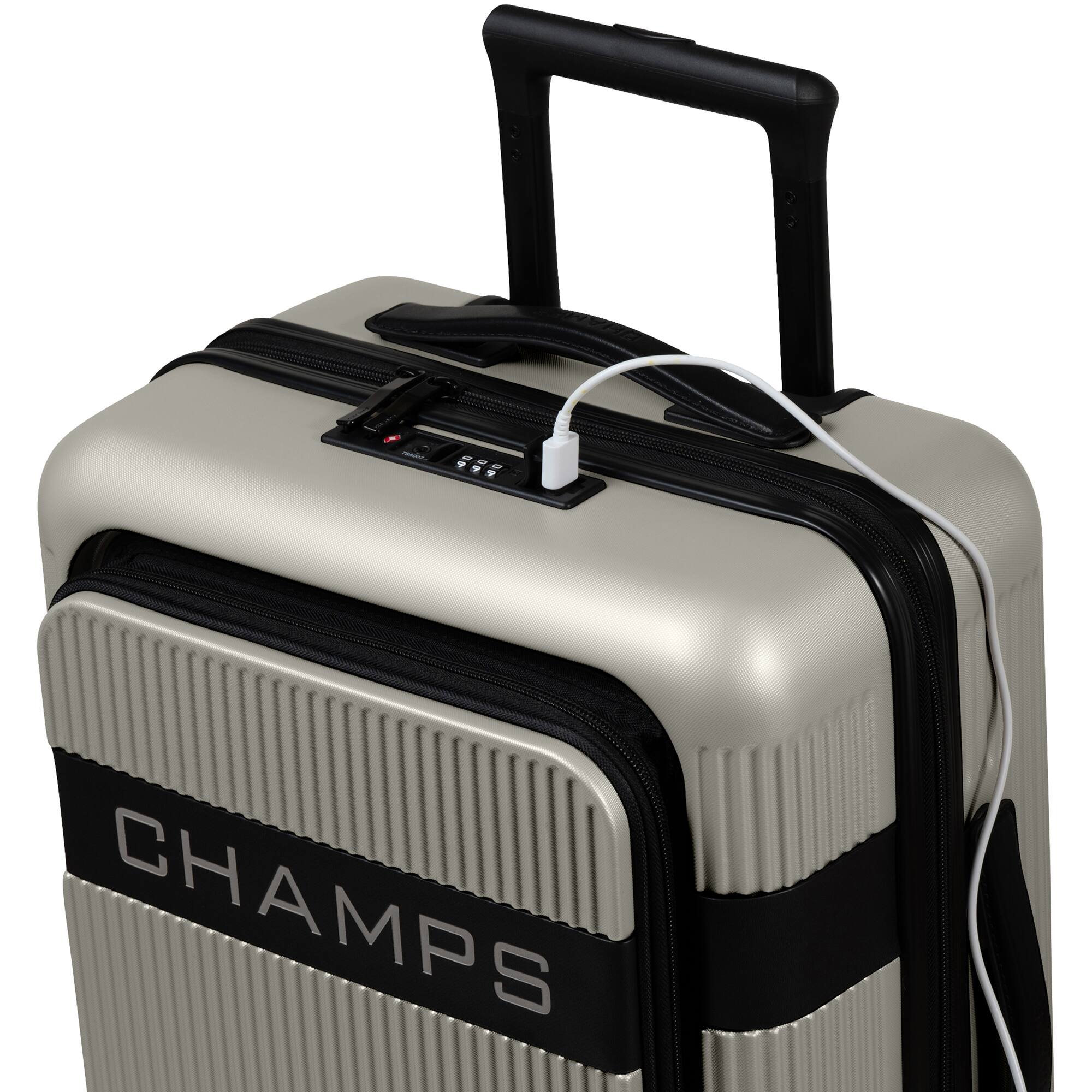 Left. Champs - Onyx II 3-Piece Luggage Set - Ivory.