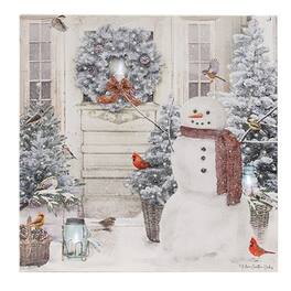 BreeBe - Snowman Porch Lighted Canvas 18" - Multicolor