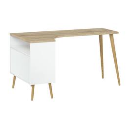 Tvilum - Diana 2 Drawer, 3 Shelf Desk/Oak Structure - White