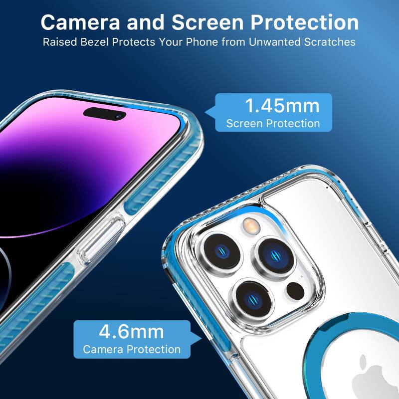 Camera and Screen Protection, Raised Bezel Protects Your Phone from Unwanted Scratches, 1.45mm Screen Protection, 4.6mm Camera Protection