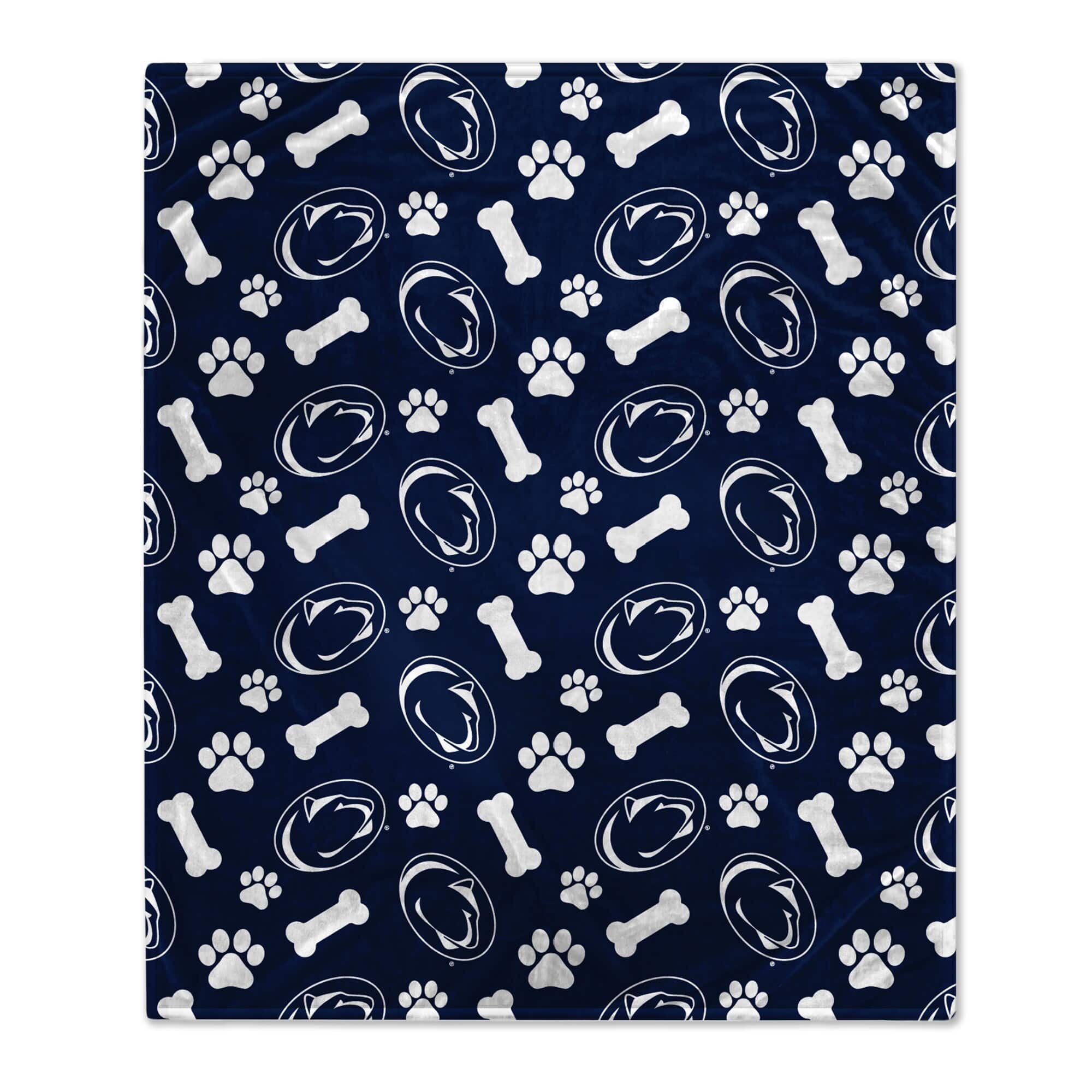 Pegasus - Penn State Nittany Lions 40" x 50" Lightweight Bones Flannel Fleece Pet Blanket - Navy