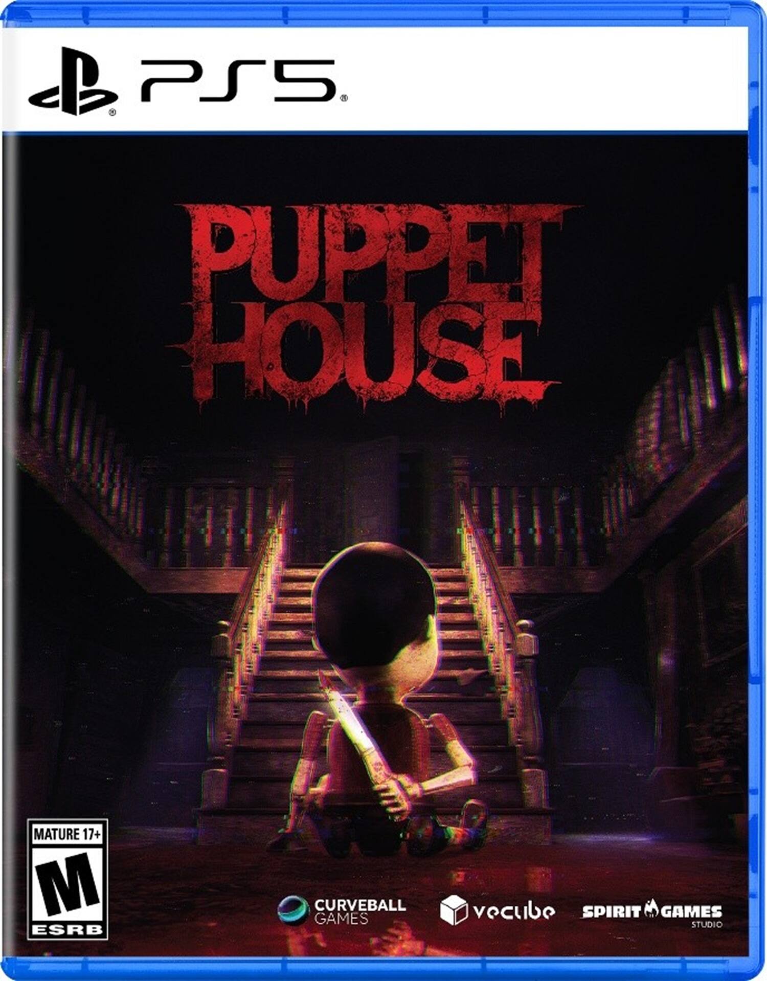 PS5  
PUPPET HOUSE  
MATURE 17+  
M ESRB  
CURVEBALL GAMES  
vocubo  
SPIRIT GAMES STUDIO