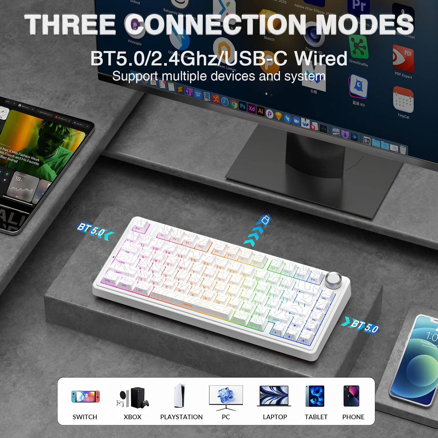 - AMind 2020 Balsamiq Adobe After Effects Pr THREE CONNECTION MODES Sketch POF BT5.0/2.4Ghz/USB-C Wired OmniGraffle devices and POF Expert Support multiple system S  Ps  OX PX Ai A TinyCal
- th Nas Hito Med Coach and Fashion Wook Animal His Favorite
- 18. ALI
- BT 5.0
- FL E
- BT5.0
- i 1:0
- SWITCH
- XBOX PLAYSTATION
- PC
- LAPTOP
- TABLET
- PHONE