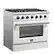 Left. Forno Appliances - Galiano 5.36 Cu. Ft. Freestanding Gas Range with Convection Oven - White.