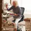 Alt View 11. Costway - Tall Adjustable Height Office Chair with Lumbar Support and Flip-Up Armrests - Black.