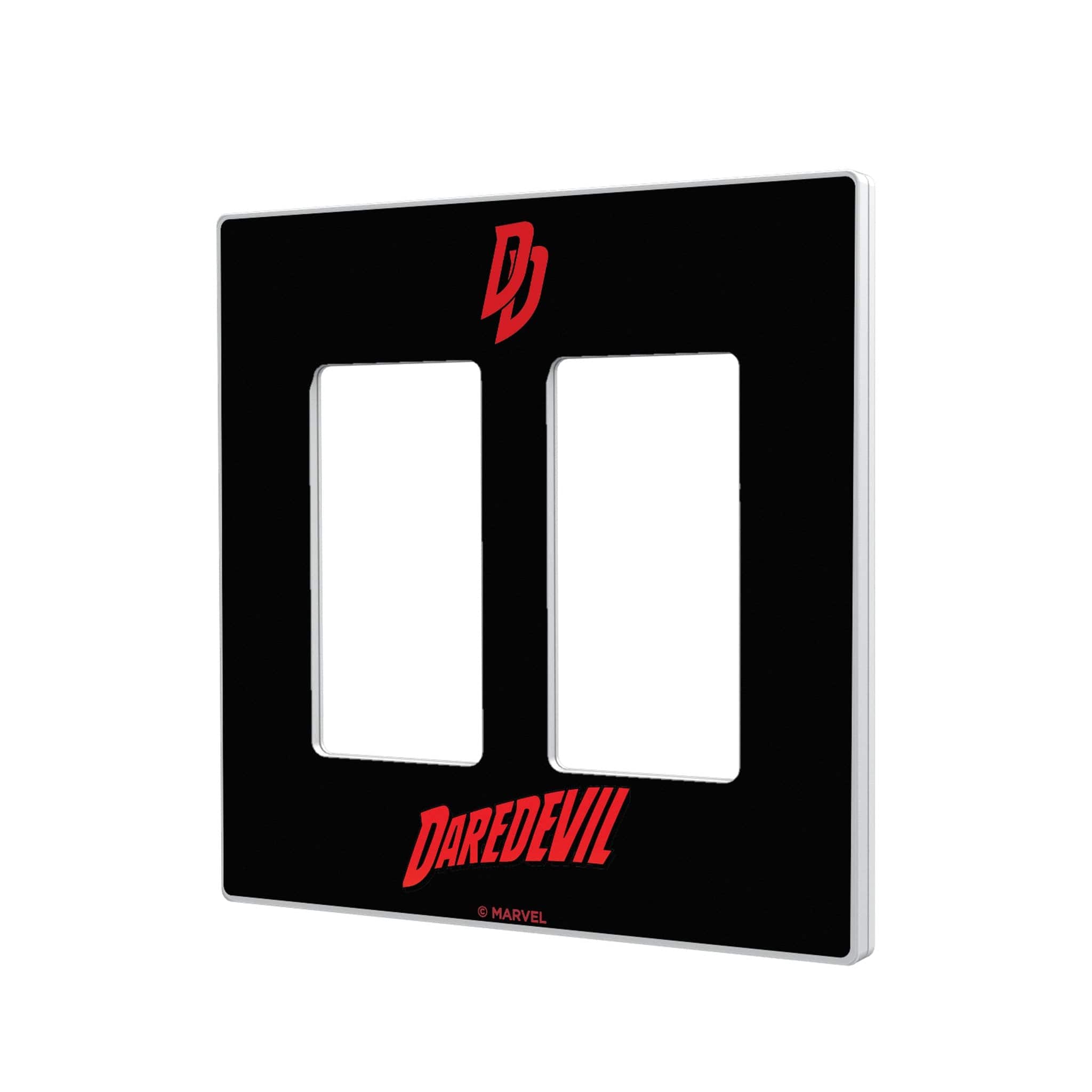 Keyscaper - Marvel Badge Hidden-Screw Light Switch Plate - Double Rocker - Daredevil